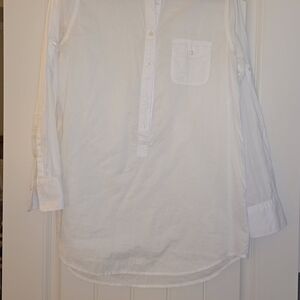 Oversized J. Crew White Casual Button Down Shirt Excellent Condition Size Small
